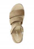 Marken-Veloursleder-Sandalette beige