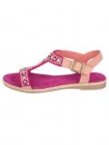 Marken-Veloursleder-Sandalette mit Strass pink