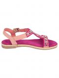 Marken-Veloursleder-Sandalette mit Strass pink