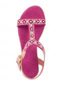 Marken-Veloursleder-Sandalette mit Strass pink