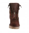 Marken-Veloursleder-Stiefelette braun