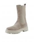 Marken-Veloursleder-Stiefelette sand