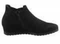 Marken-Veloursleder-Stiefelette schwarz