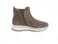 Marken-Veloursleder-Stiefelette taupe