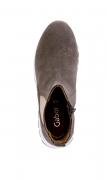 Marken-Veloursleder-Stiefelette taupe