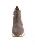 Marken-Veloursleder-Stiefelette taupe