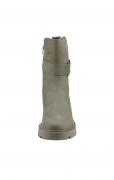 Marken-Veloursleder-Stiefelette taupe