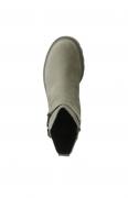 Marken-Veloursleder-Stiefelette taupe