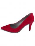 Marken-Velourslederpumps rot