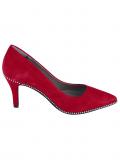 Marken-Velourslederpumps rot