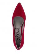 Marken-Velourslederpumps rot