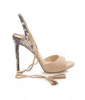 Marken-Veloursledersandalette AMEE beige