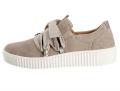 Marken-Veloursledersneaker beige