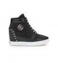 Marken-Veloursledersneaker schwarz