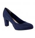 Marken-Velourspumps navy