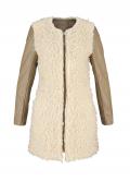 Marken-Webpelzjacke beige