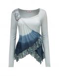 Marken-Wickelshirt grau-blau