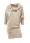 Marken-Woll-Pullover taupe-silber