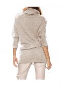 Marken-Woll-Pullover taupe-silber