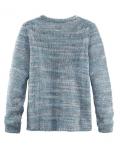 Marken-Wollpullover grau-blau