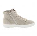 Marken-Ziegen-Veloursleder-Sneaker beige Größe 35 EU / 2,5 UK