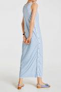 Maxi-Shirtkleid bleu-offwhite