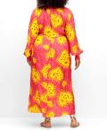 Maxikleid PEACE pink-bedruckt