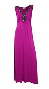 Maxikleid mit Perlen pink