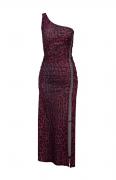 Maxikleid mit Strass pink-schwarz