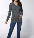 Merino-Kaschmir-Pullover grau-meliert