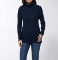 Merino-Kaschmir-Rollkragenpullover marine