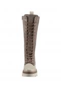 Microfaser-Rind-Nappaleder-Stiefel taupe-beige