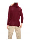 Mohair-Rollkragenpullover bordeaux