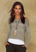 Mustermix-Pullover taupe