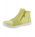 Nappaleder-Hightop-Sneaker limettengelb Gr. 38 EU