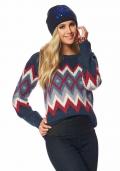 Norweger-Pullover blau-bunt