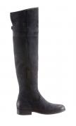 Nubukleder-Overknee-Stiefel dunkelblau