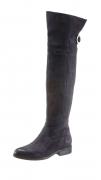 Nubukleder-Overknee-Stiefel dunkelblau