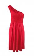 One-Shoulder-Kleid mit Spitze rot