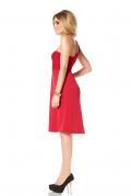 One-Shoulder-Kleid mit Spitze rot