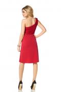 One-Shoulder-Kleid mit Spitze rot