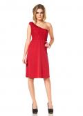 One-Shoulder-Kleid mit Spitze rot