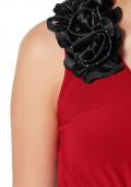 One-Shoulder-Kleid schwarz-rot