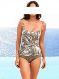 Optimizer-Tankini taupe-weiß Größe 38 D-Cup