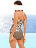 Optimizer-Tankini taupe-weiß Größe 40 D-Cup