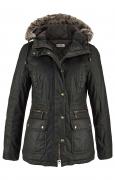 Outdoorjacke mit Webpelz dunkelbraun