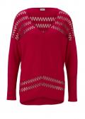 Oversized-Ausbrenner-Pullover rot