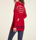 Oversized-Ausbrenner-Pullover rot