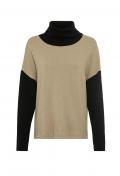 Oversized-Pullover camel-schwarz