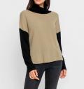 Oversized-Pullover camel-schwarz